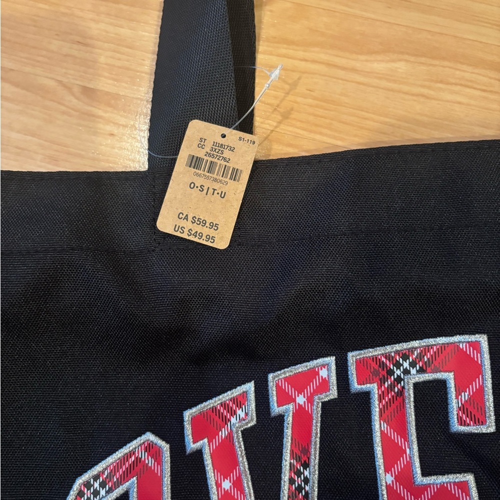 PINK Victoria's Secret‎ Black and Red Paid zippered tote - Picture 2 of 7